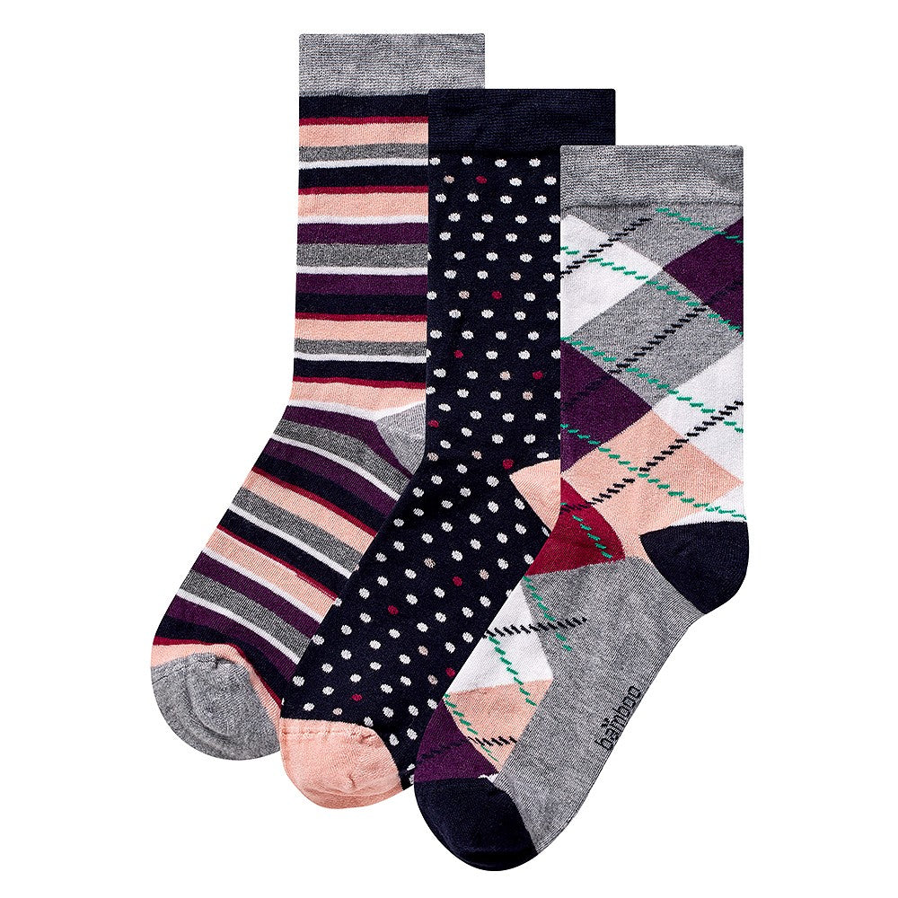 Chaussettes en bambou pour femmes - Multi Grey - (paquet de 6)