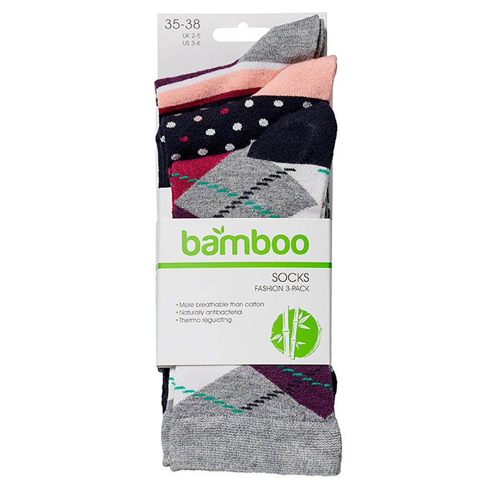 Chaussettes en bambou pour femmes - Multi Grey - (paquet de 6)