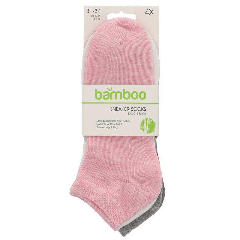 Bamboo Sneaker-Socken für Kinder – Schwarz – 4er-Pack