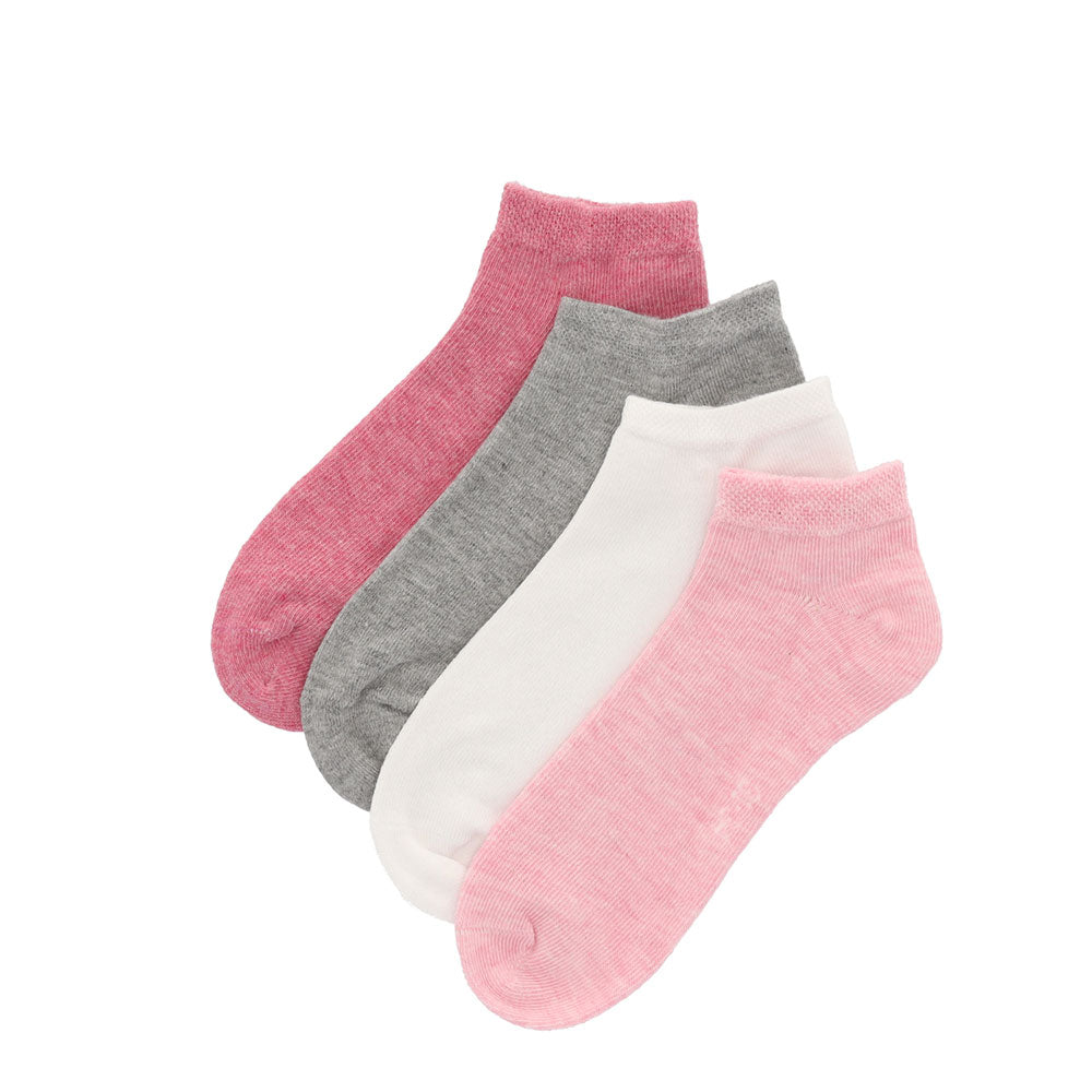 Bamboe Sneakersokken Kids - Multi Roze - 4 Pak