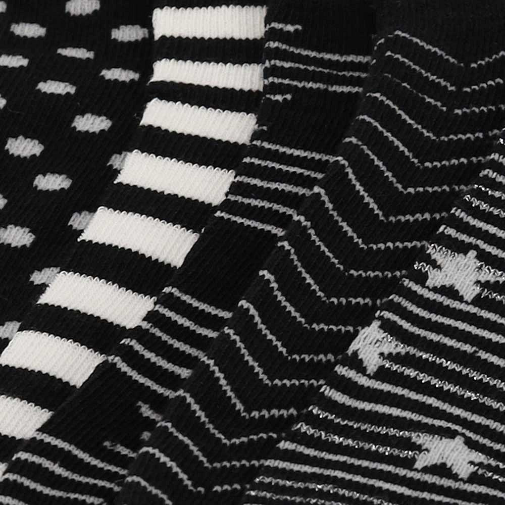 Chaussettes à motifs pour femmes - Noir - Lot de 5