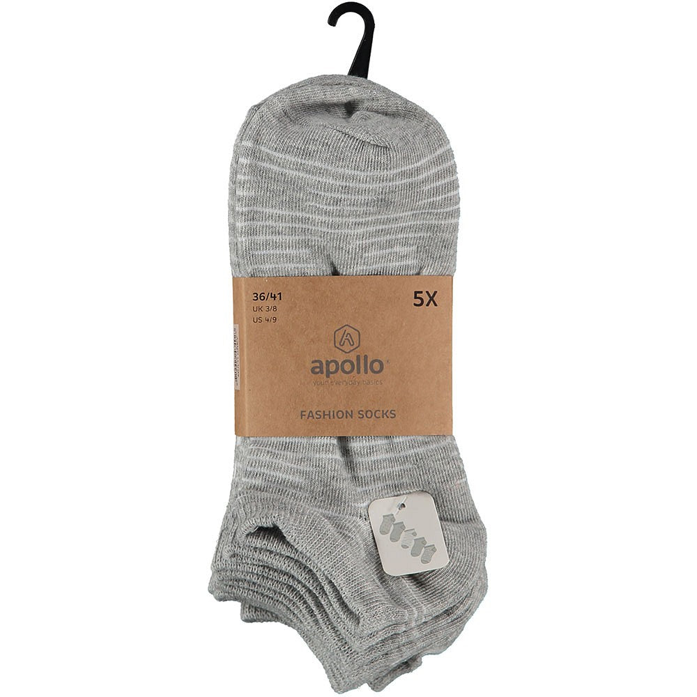 Chaussettes à motifs pour femmes - Gris - Lot de 5