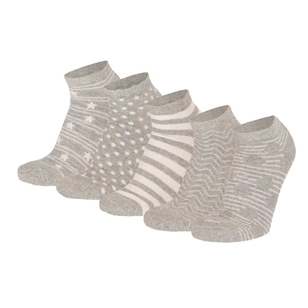 Chaussettes à motifs pour femmes - Gris - Lot de 5