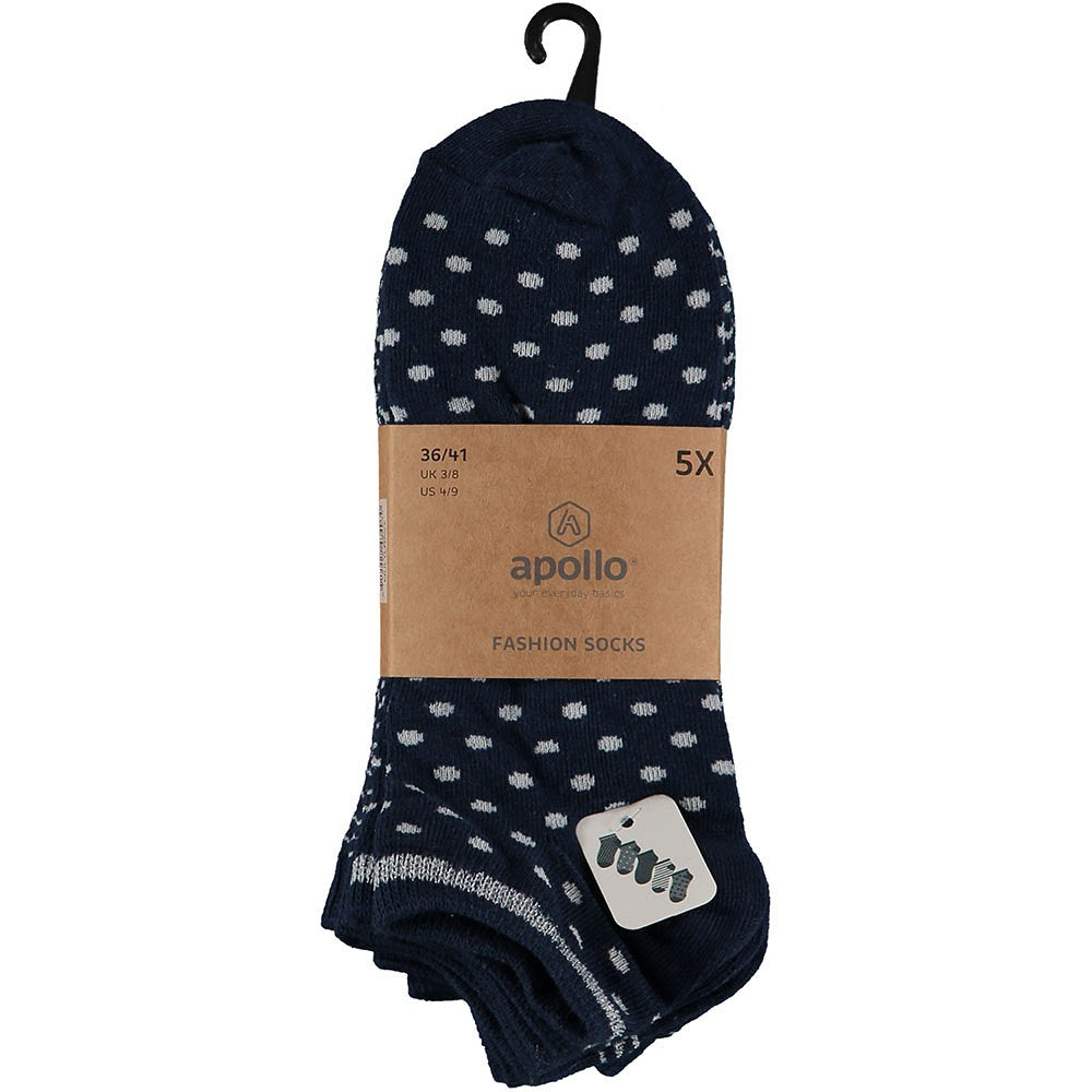 Chaussettes à motifs pour femmes - Bleu marine - Lot de 5