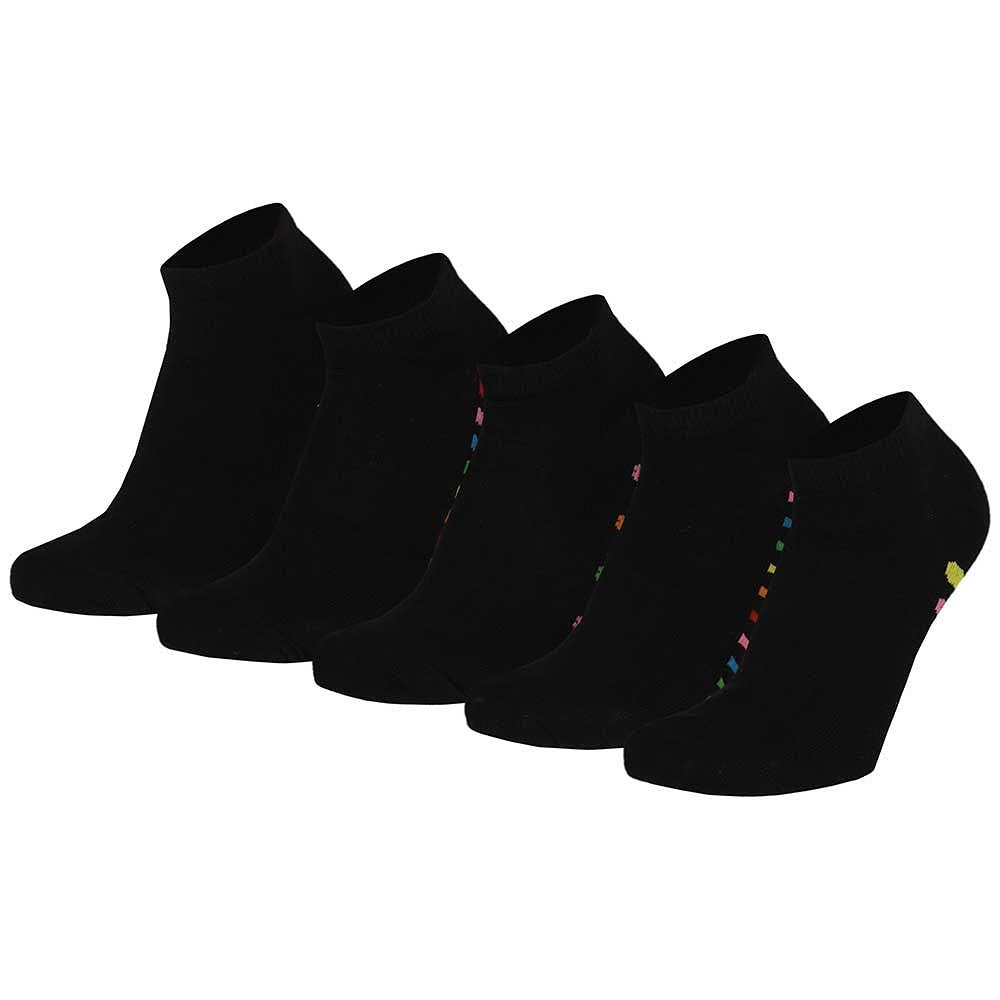 Sneakersokken Dames Fashion - Multi Zwart - 10 Pak
