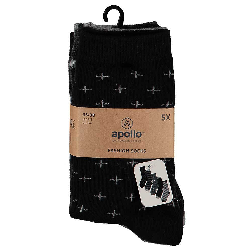 Chaussettes pour enfants Casual Print Black 5-pack