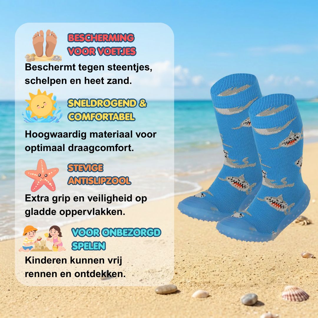 Watersokken kids - anti slip - Kobalt Blauw