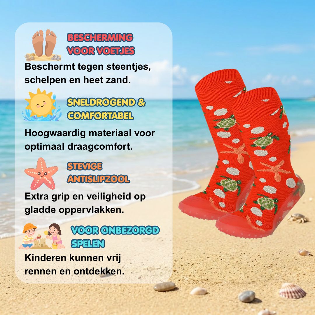 Watersokken kids - anti slip - Rood