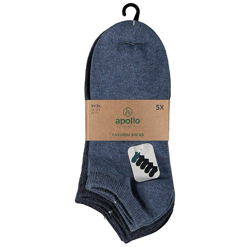 Kinder sneakersokken - Navy Blauw - 5-Pak - Unisex