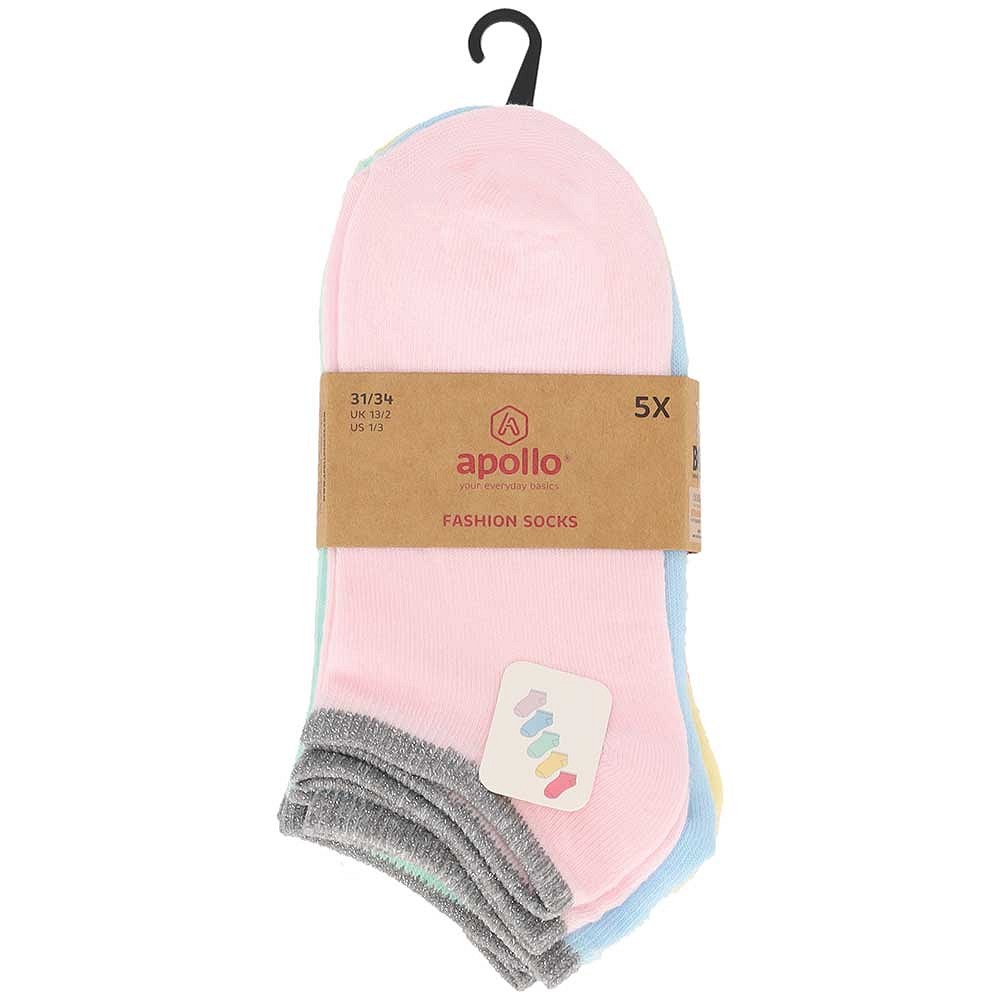 Trainer Socken Mädchen - Glitzer Lurex - 5er-Pack