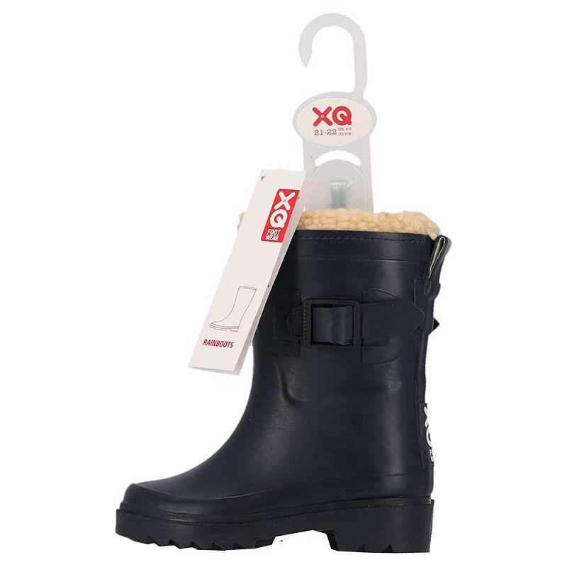 Regenlaarzen kinderen - Unisex - Fake Fur voering - Marine Blauw