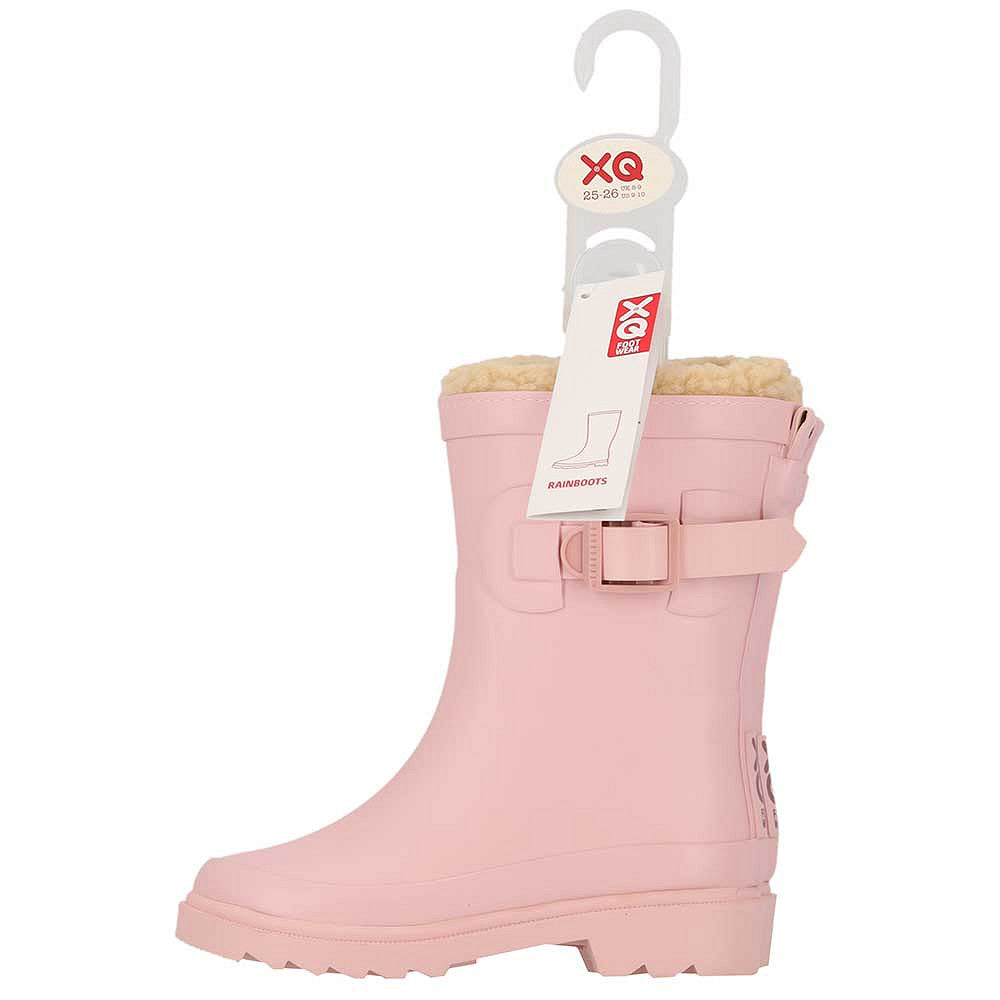 Regenlaarzen kinderen - Unisex - Fake Fur voering - Roze