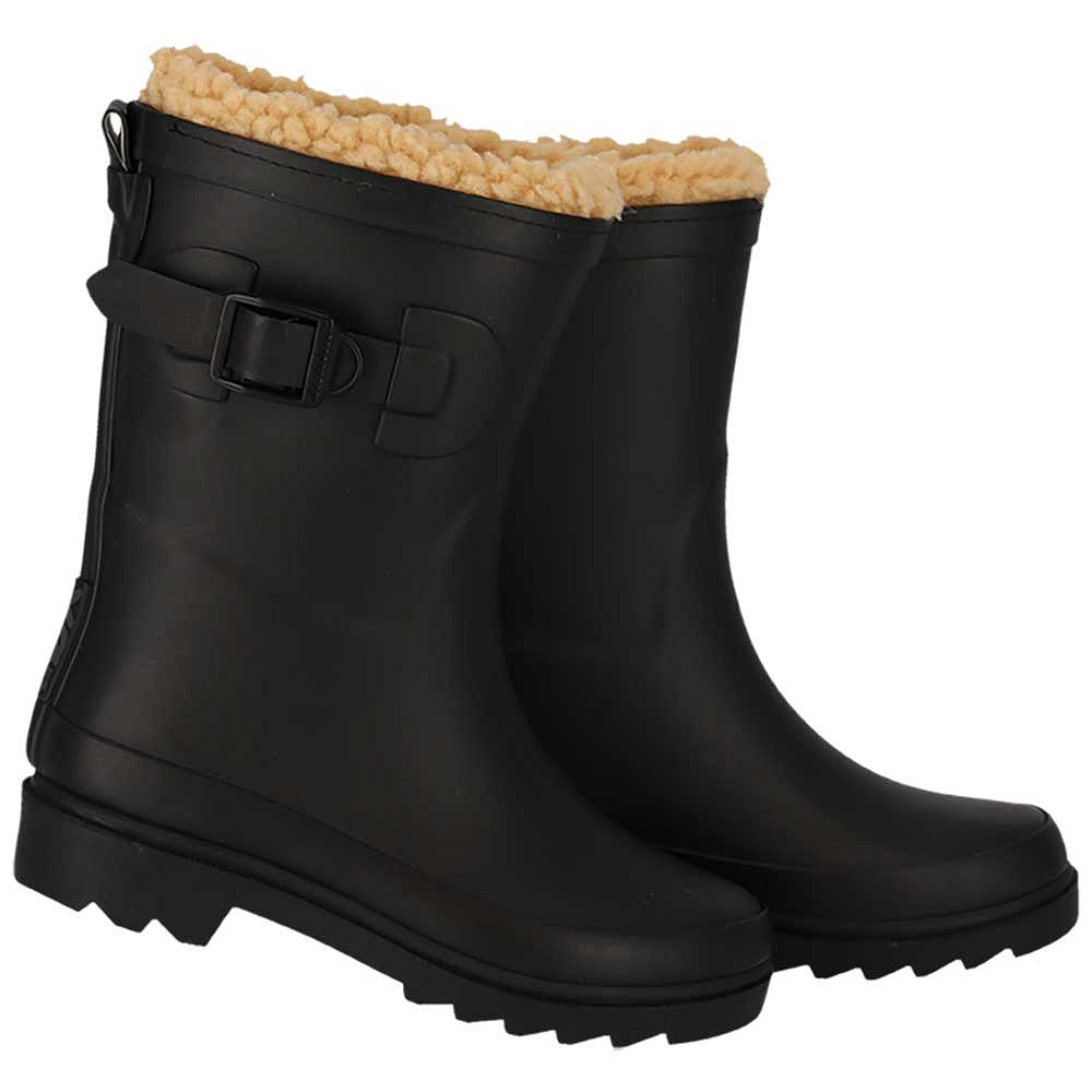 Regenlaarzen kinderen - Unisex - Fake Fur voering - Zwart