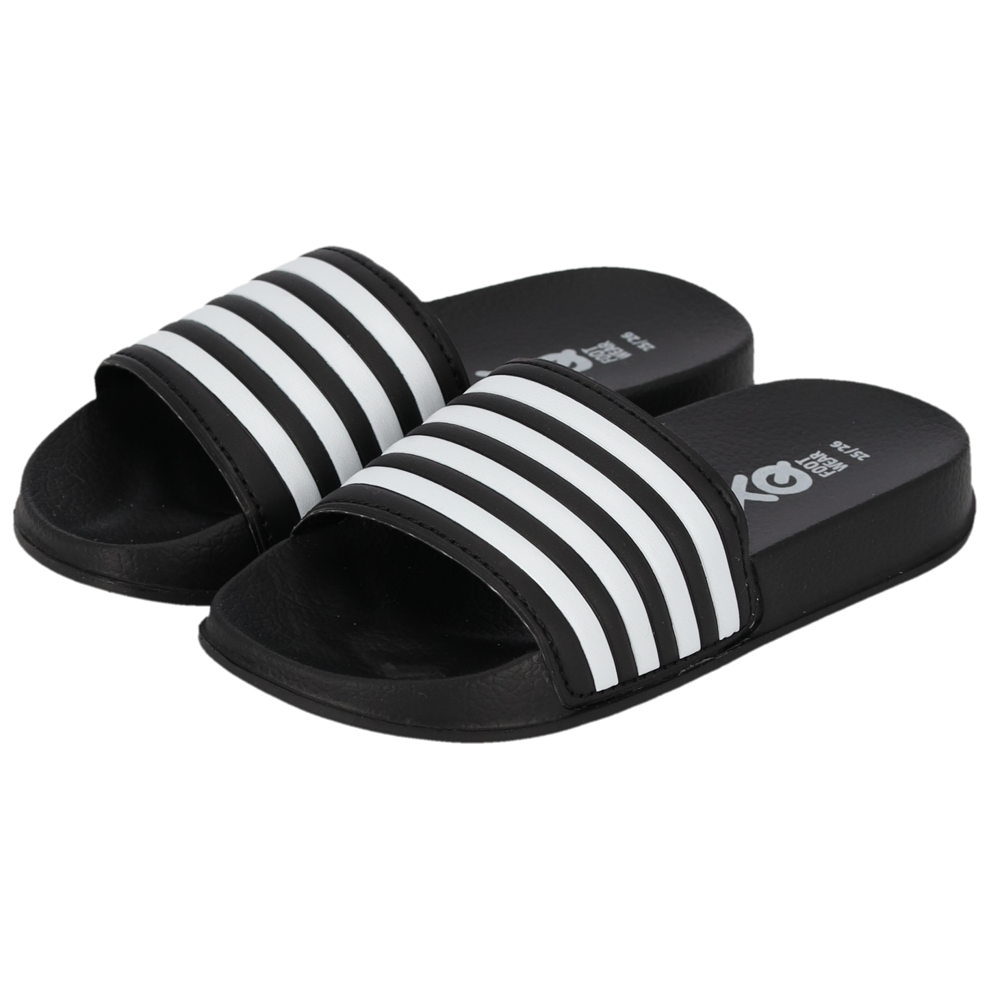 Slippers Kinderen - Unisex - Zwart/Wit