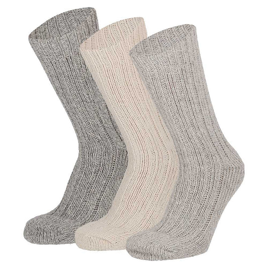 Gebreide Noorse werksokken - Dames - Multi Beige - 6-Pack