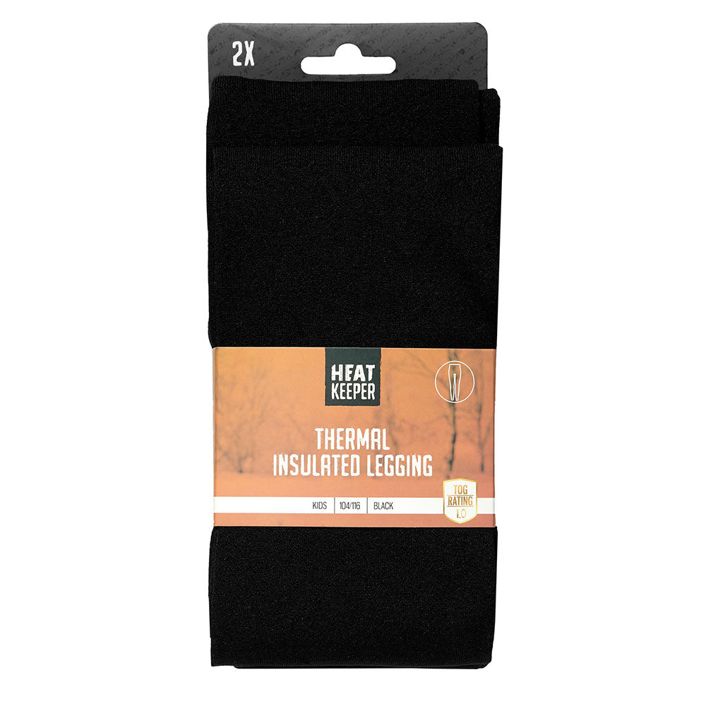 Thermo legging kids - 92/98 - Zwart - 2-Pack