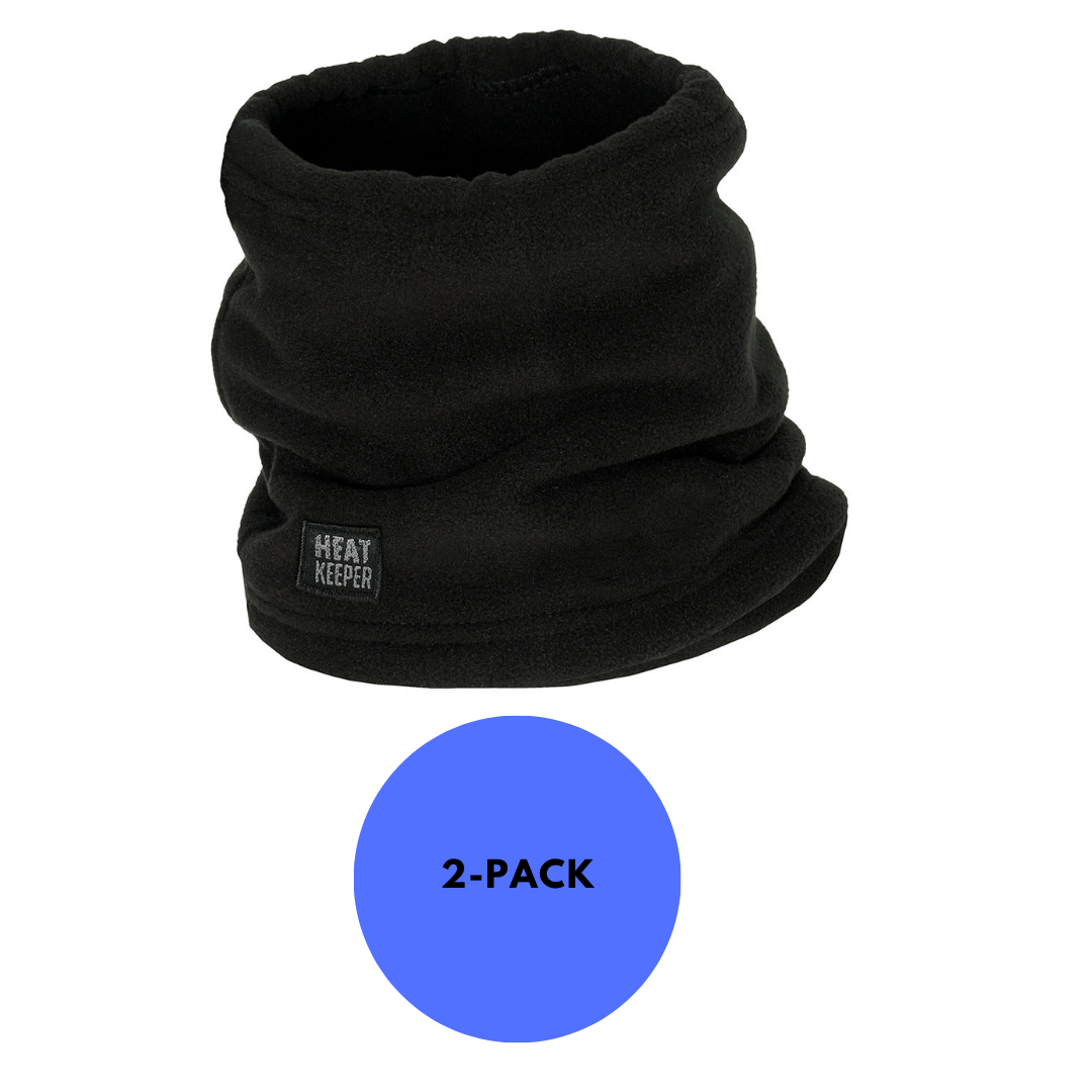 Fleece nekwarmer kinderen - Zwart - 2 stuks