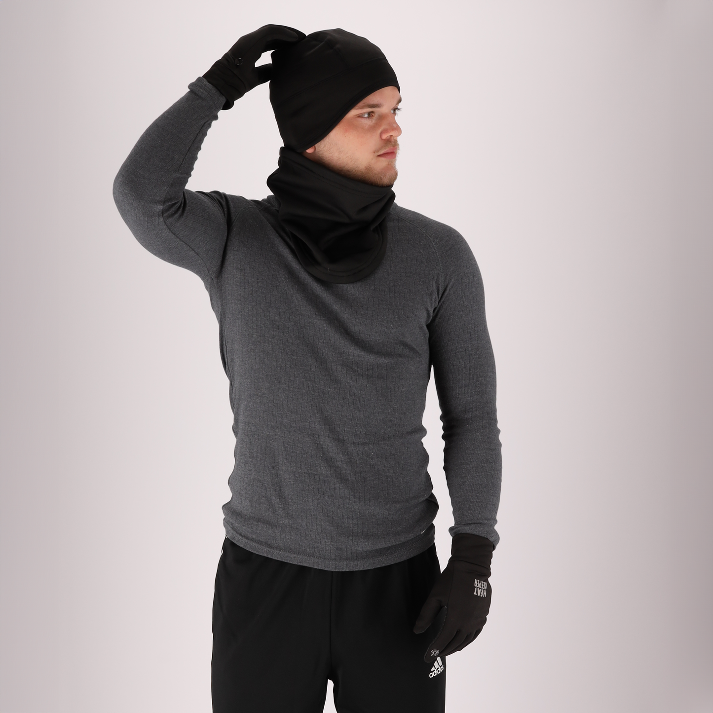 Thermo sporthandschoenen heren - Zwart - 1-Paar