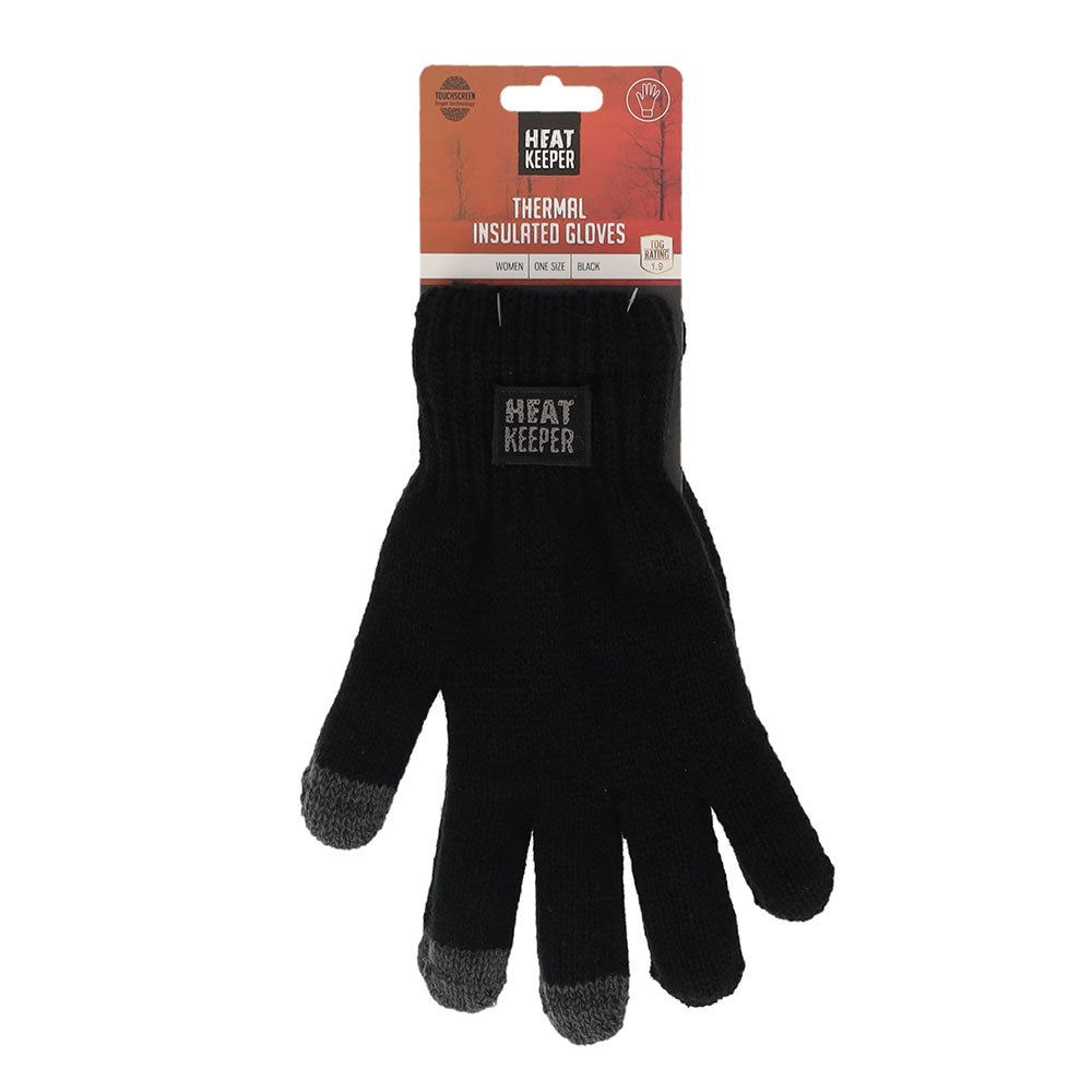 Gants thermo pour femmes avec I-touch - Noir - Taille unique - 1 paire