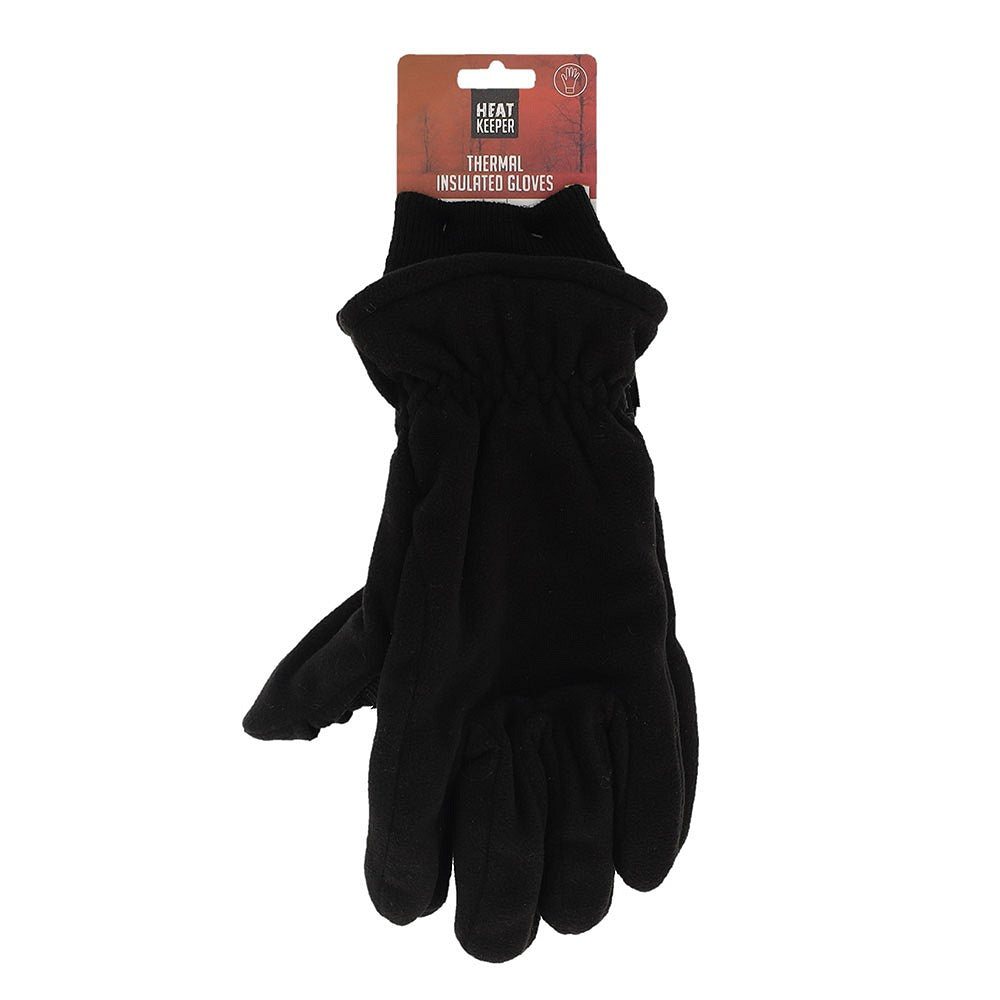 Fleece thermo handschoenen - Heren - Zwart - 2-Paar