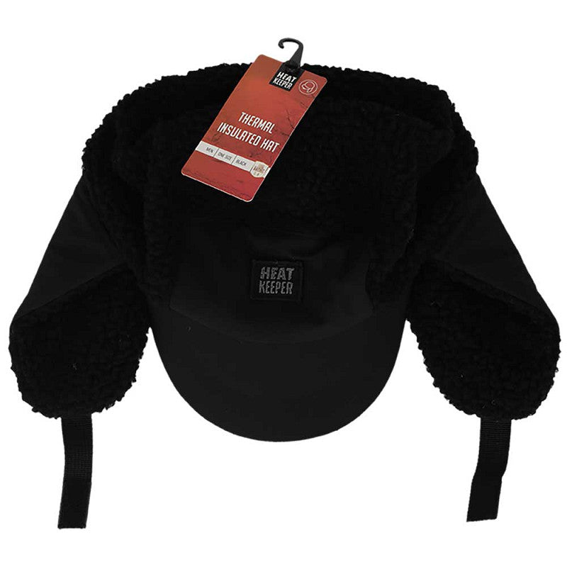 Thermo wanten heren + Thermo winterpet - Teddy - Zwart