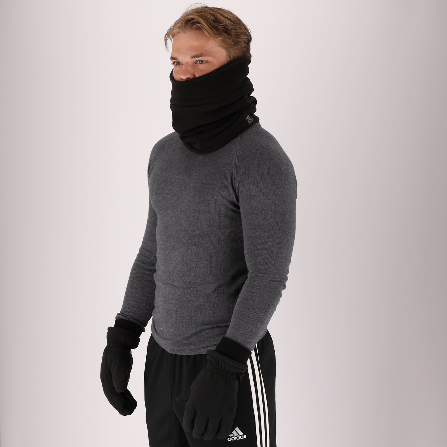 Gants thermo en polaire - Homme - Noir - 1 paire