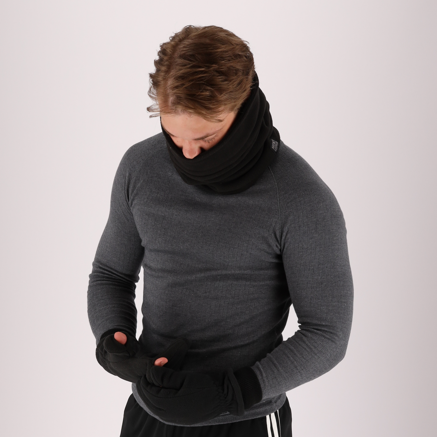 Gants thermo en polaire - Homme - Noir - 1 paire