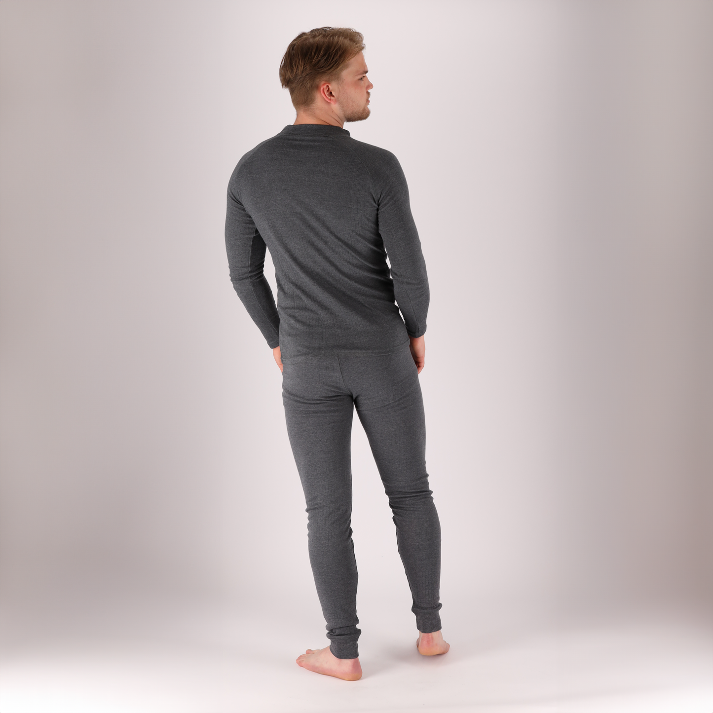 Thermoshirt heren - Antraciet melange - 2-Stuks