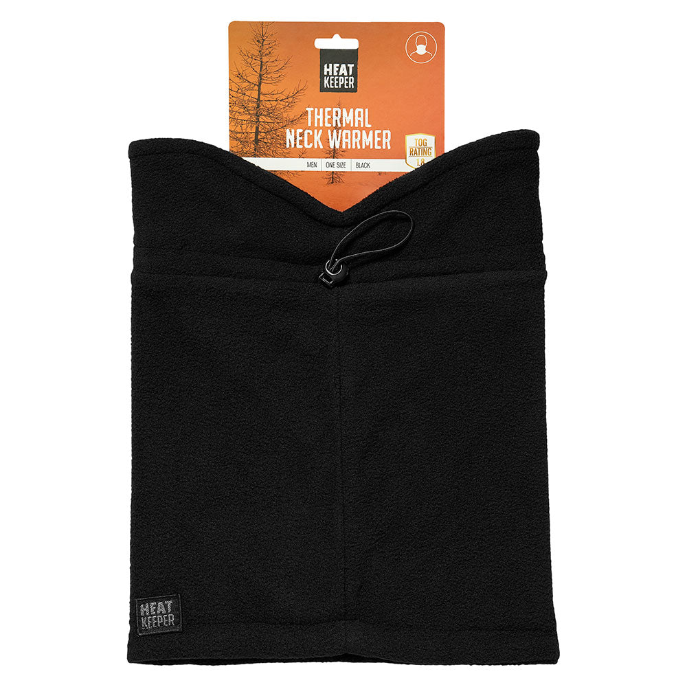Thermo nekwarmer unisex fleece zwart – Heatkeeper – verpakking