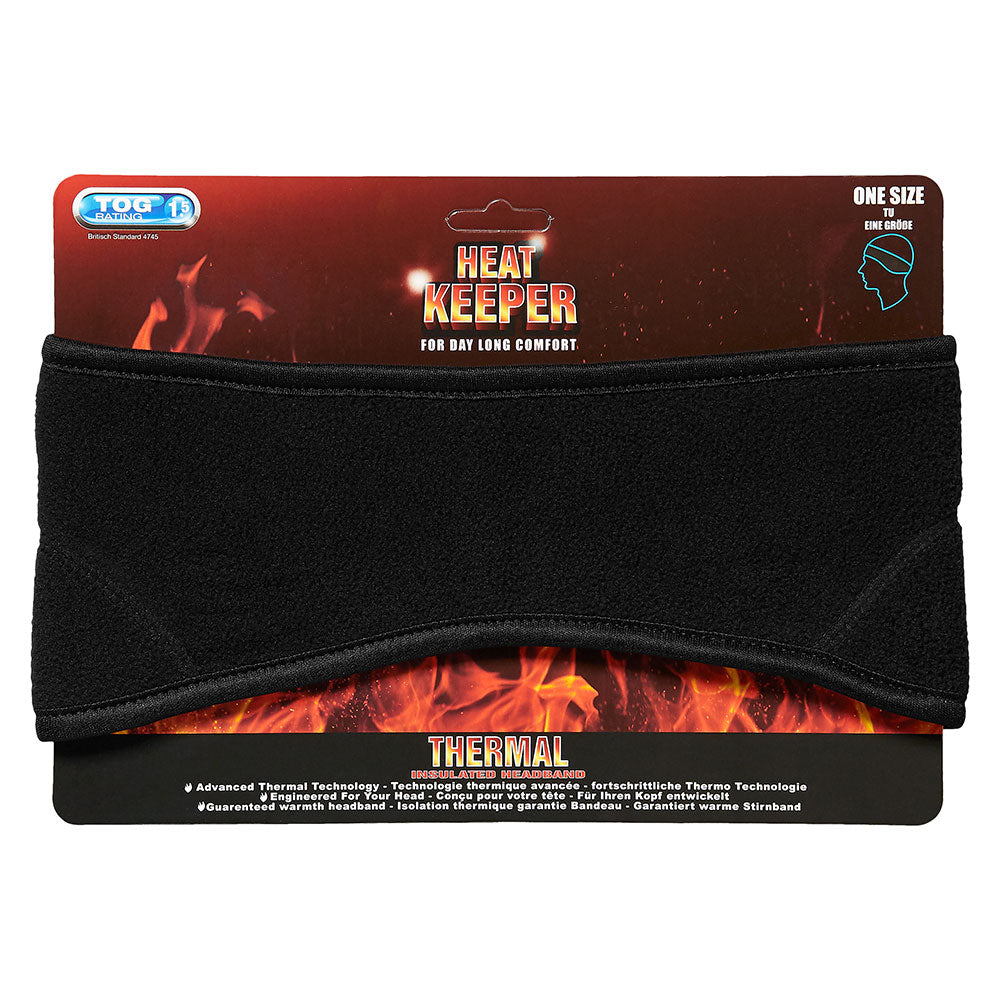 Thermo hoofdband uniseks - Zwart - 1-Stuk