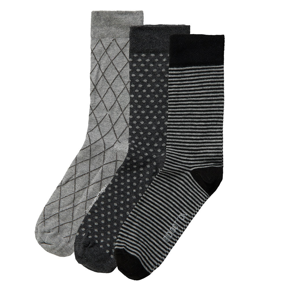 Chaussettes en coton biologique pour hommes - Multi Grey - 6 paires