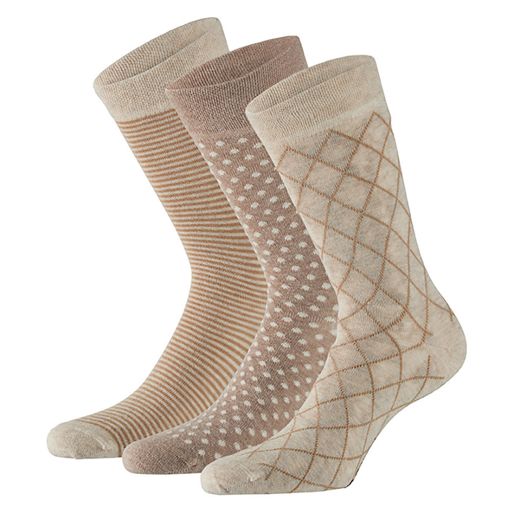 Chaussettes en coton biologique pour hommes - Beige - 6 paires