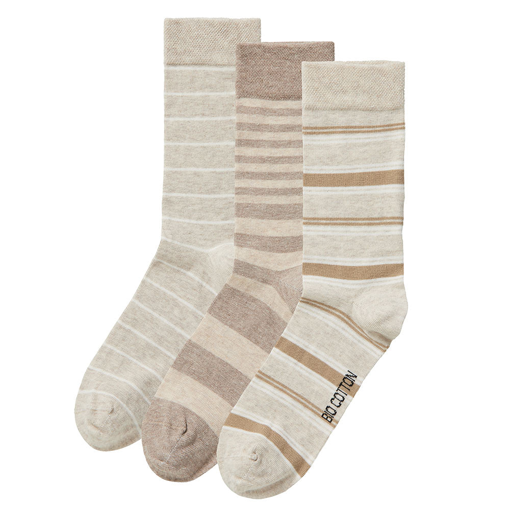 Chaussettes en coton biologique pour hommes - Beige - 6 paires