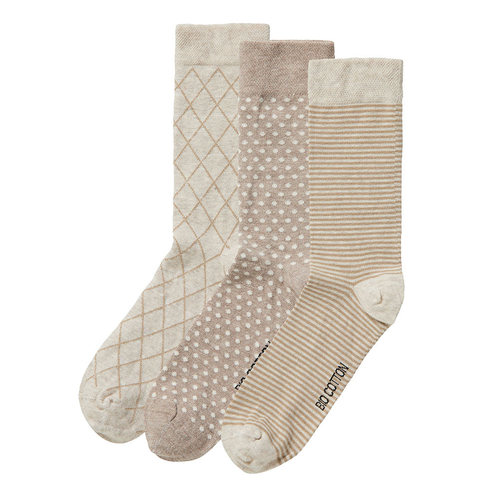 Chaussettes en coton biologique pour hommes - Beige - 6 paires