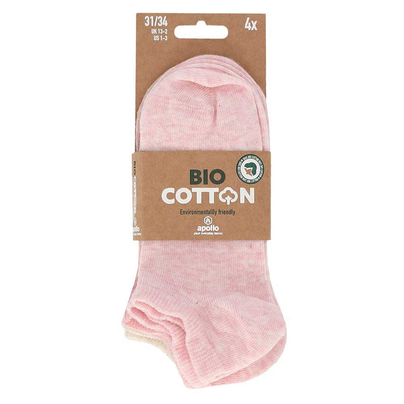 Sneaker-Socken für Kinder aus Bio-Baumwolle – 4er-Pack – Pink