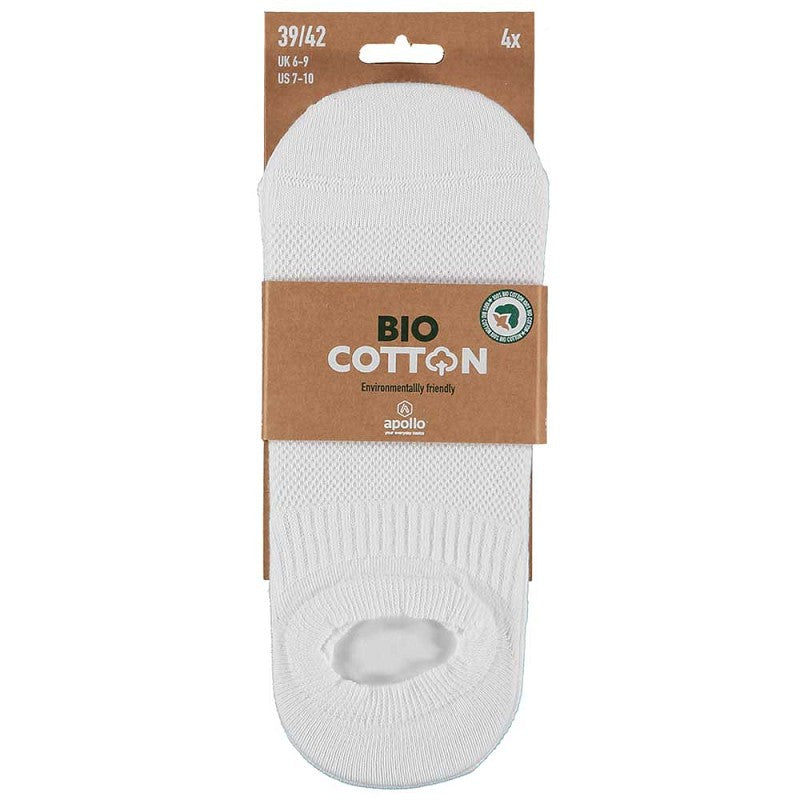Chaussettes de sport en coton bio - Blanc - 4 paires