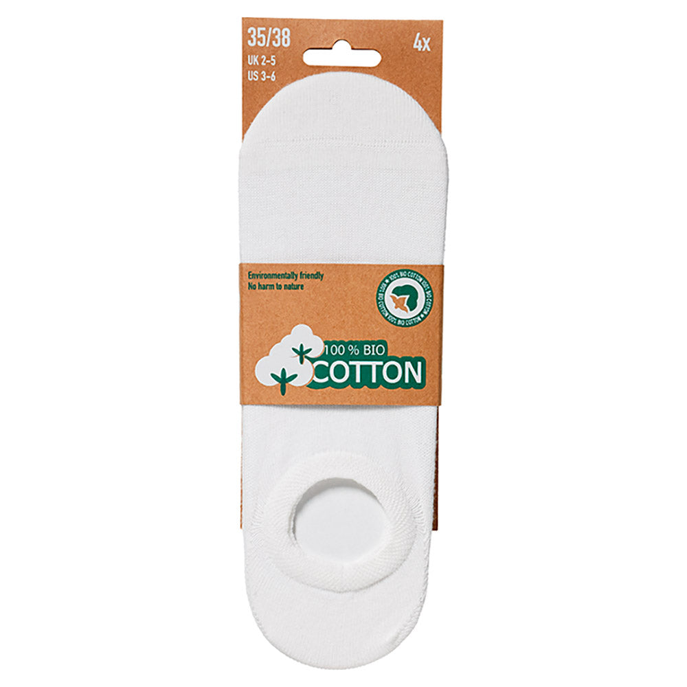 Chaussettes de sport en coton bio - Blanc - 4 paires