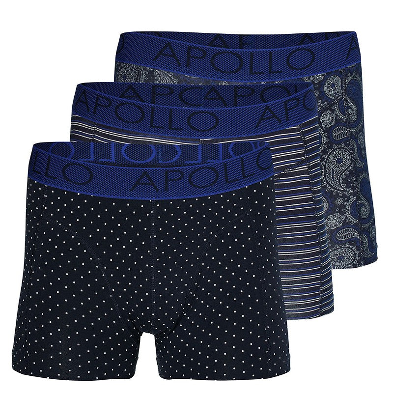 Herren Boxershorts paisley blau 3er-Pack