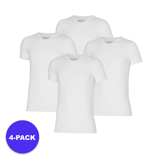 T-shirt en bambou pour hommes - col en V - paquet de 4 Advantage Pack