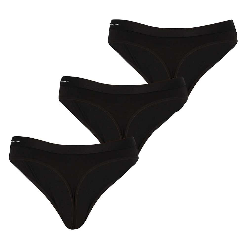 Bamboe string dames - Zwart - 3-Pak