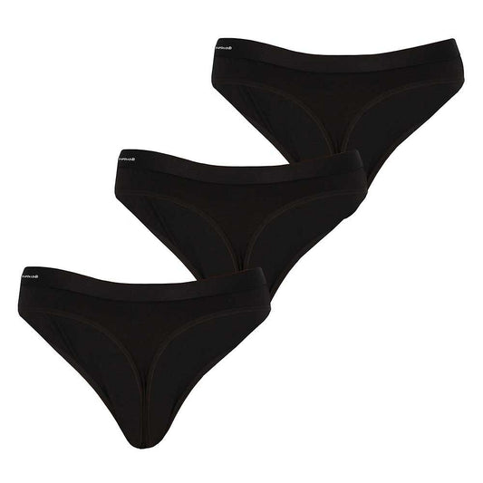 Bamboe string dames - Zwart - 3-Pak