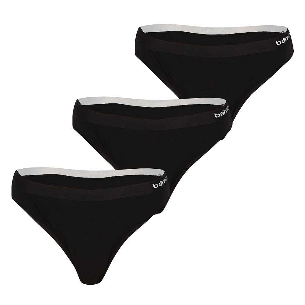 Bamboe string dames - Zwart - 3-Pak