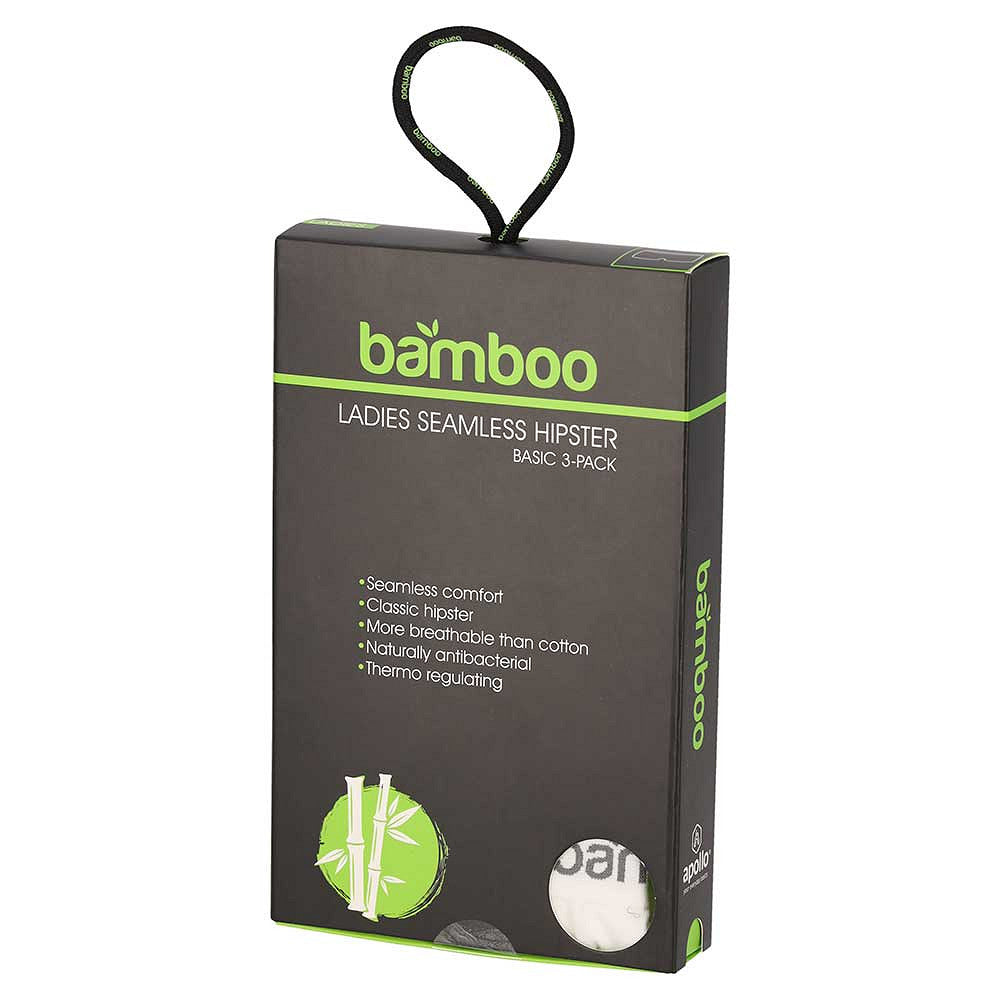 Hipster en bambou sans couture - Lot de 3 - Noir