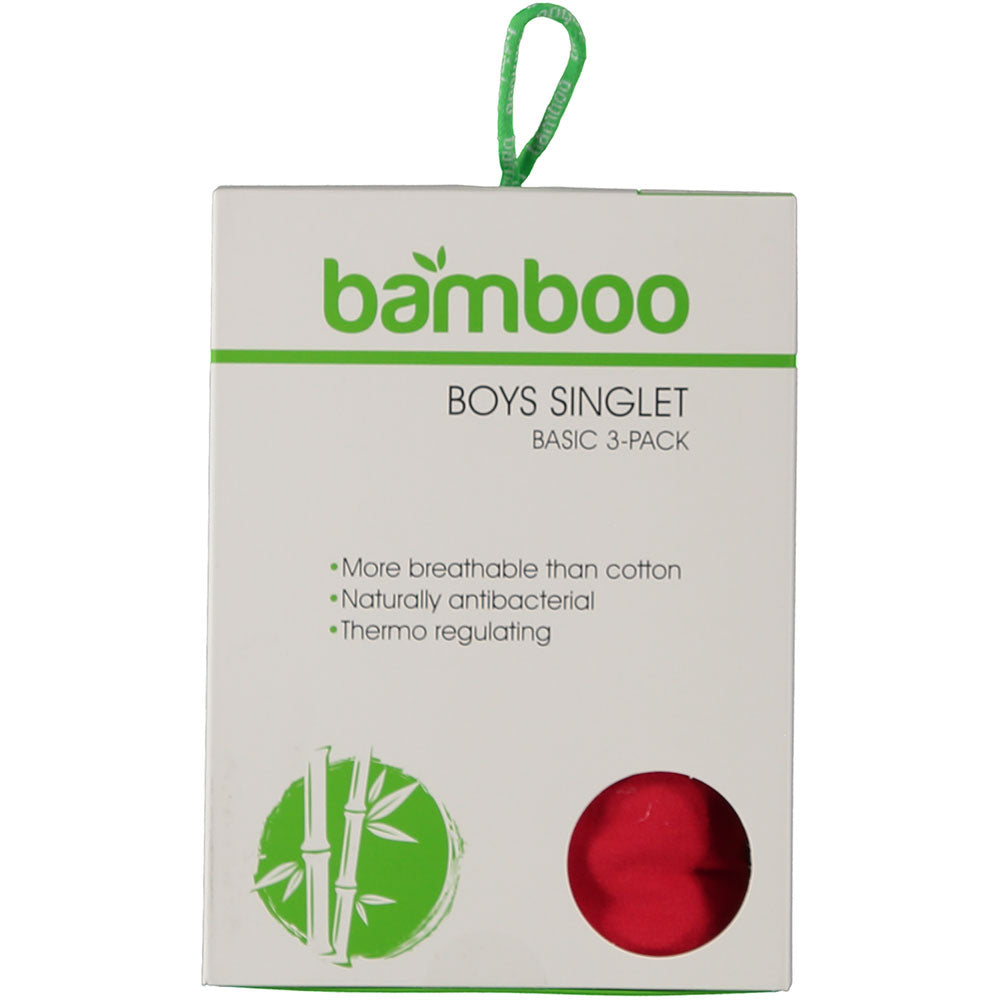 Bamboe Jongens hemd – Multi Rood – 3-Pak