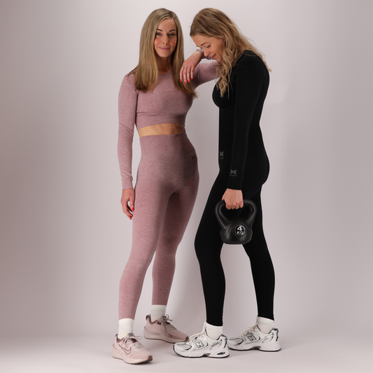 Sport crop top dames lange mouwen - 1-Stuk