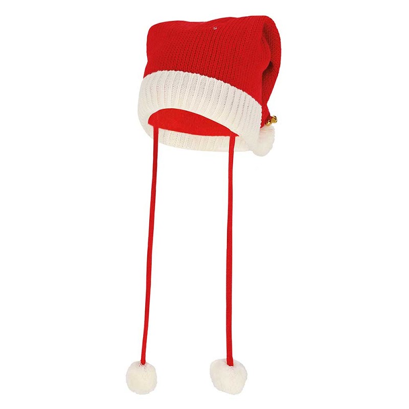 Kerstmuts met led lampjes rood-wit
