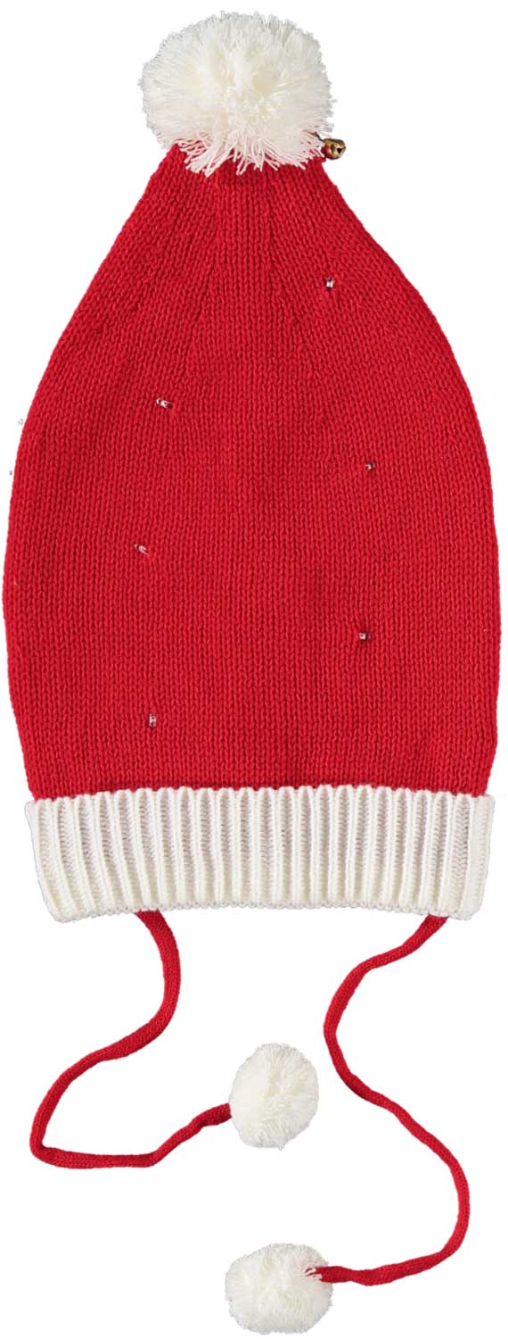 Kerstmuts met led lampjes rood-wit
