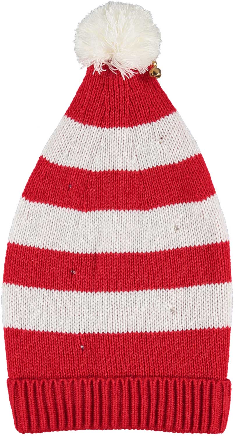 Kerstmuts met led lampjes rood-wit-rood