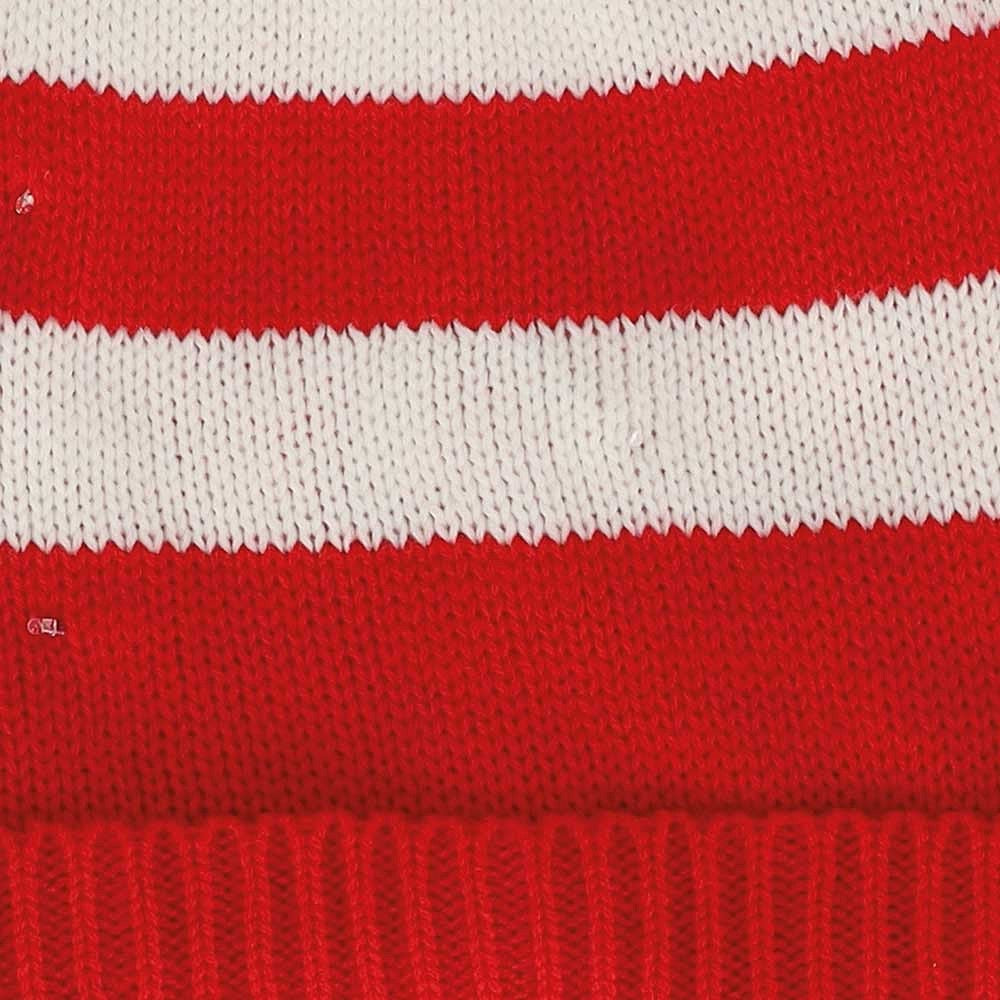 Kerstmuts met led lampjes rood-wit-rood