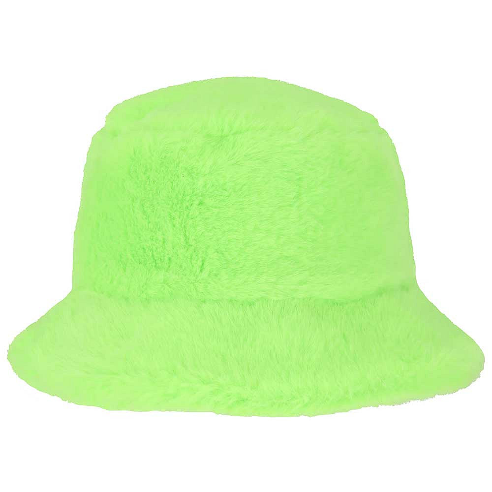 Buckethat - fake fur - neon